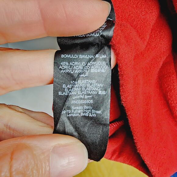 Sweaty Betty Maroon Long Sleeve Velour Turtleneck Crop Top SweatShirt Women's L - Picture 9 of 11